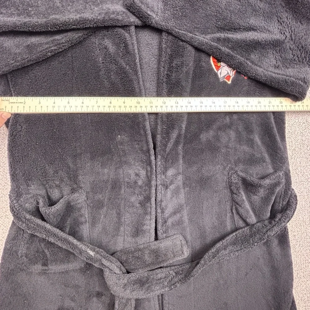 VTG Betty Boop Embroidered Patch Black Fleece Bathrobe Women's - Picture 6 of 7